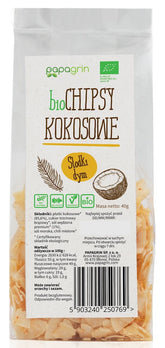 Chips de noix de coco fumée douce BIO 40 g - PAPAGRIN